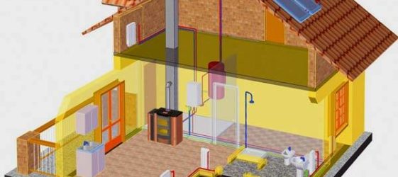 Heating scheme of a 2-storey private house