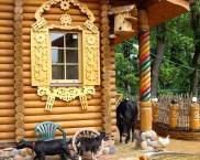 platbands on windows in a wooden house