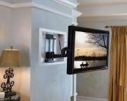 Bracket for TV on the wall swivel retractable