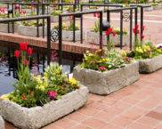 Concrete outdoor flower pots