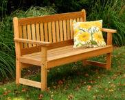 DIY garden bench with a back: drawings