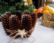 DIY Christmas crafts from cones: photo