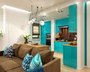 Tiffany color in the interior: photo