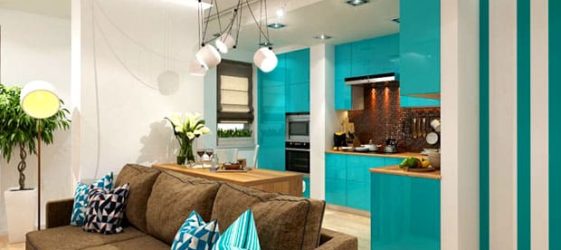 Tiffany color in the interior: photo