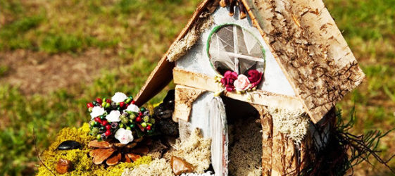 DIY decorative house made of natural materials