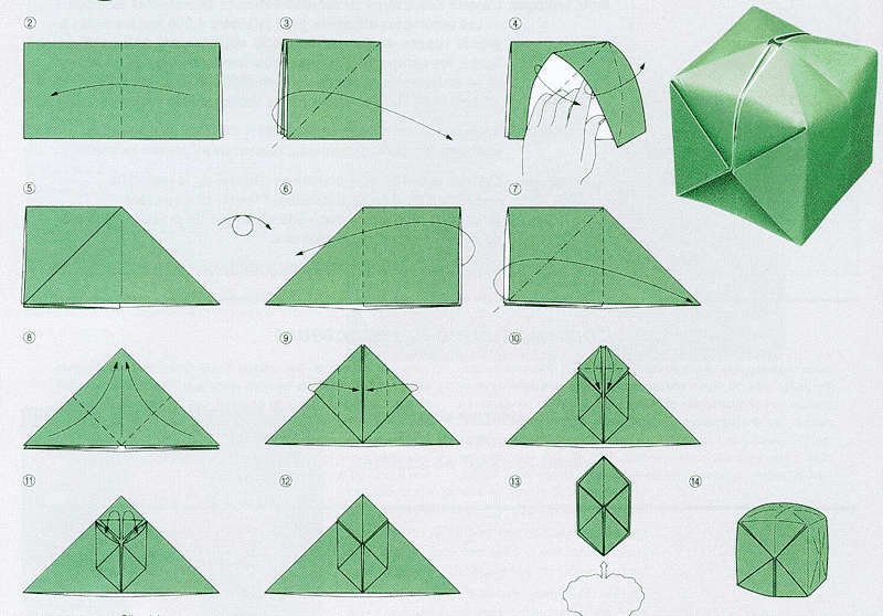 Оригами кубик из бумаги. Как сделать куб